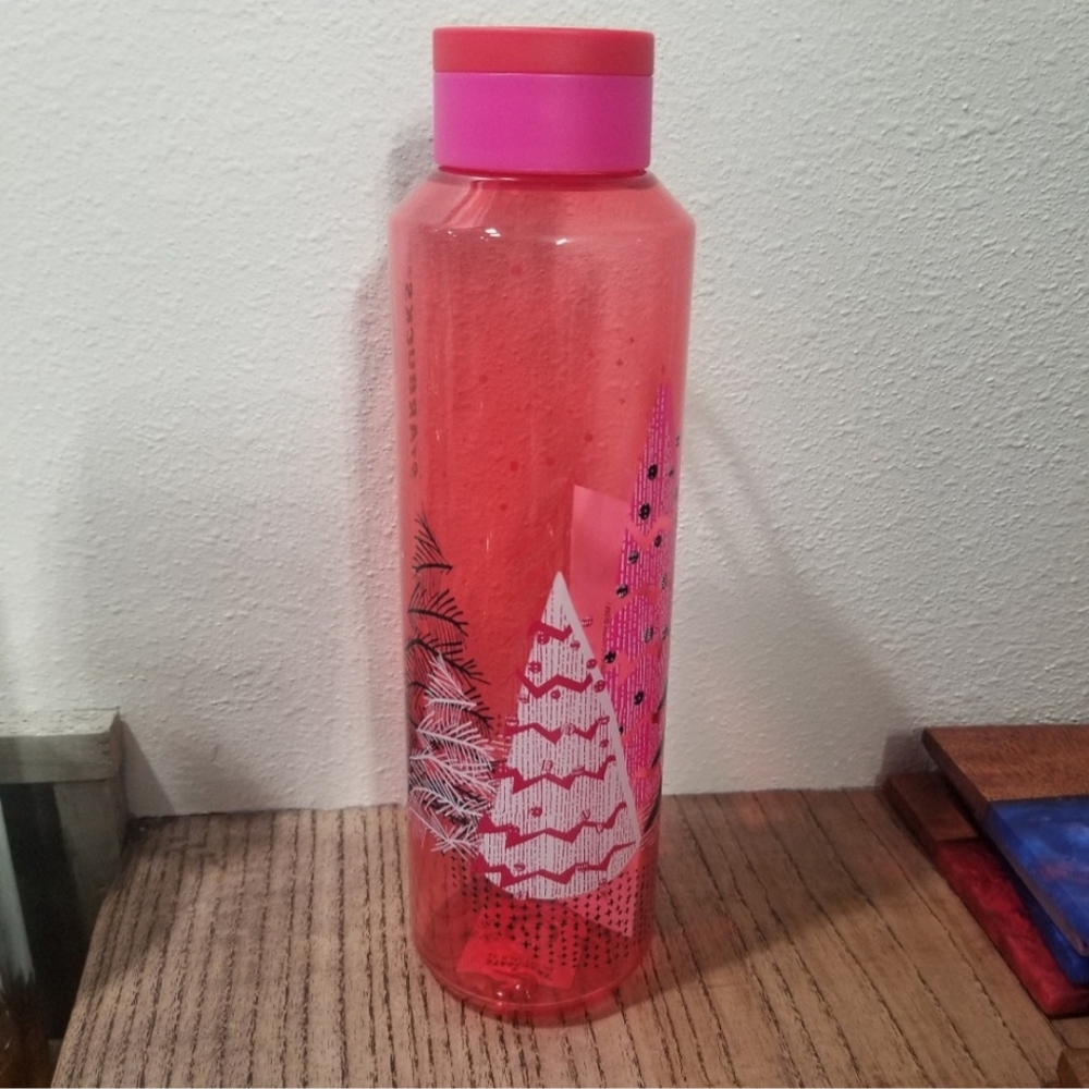 Starbucks 2021 Winter Holiday Christmas Tree 24 oz Reusable Plastic Water Bottle